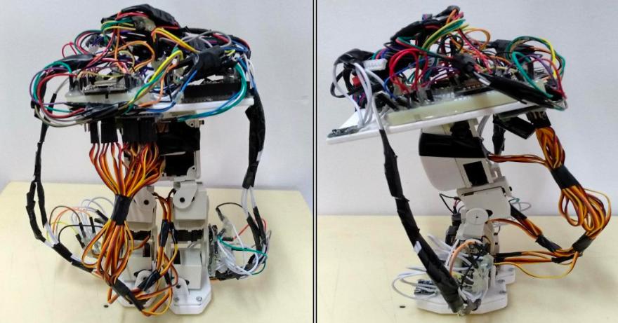 Biped humanoid robot prototype with neural-network balancing control
