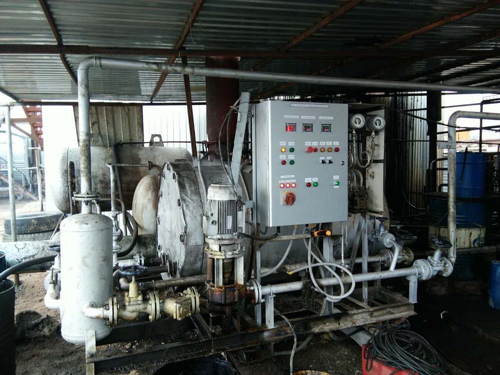 Industrial steam boiler system — control panel and piping